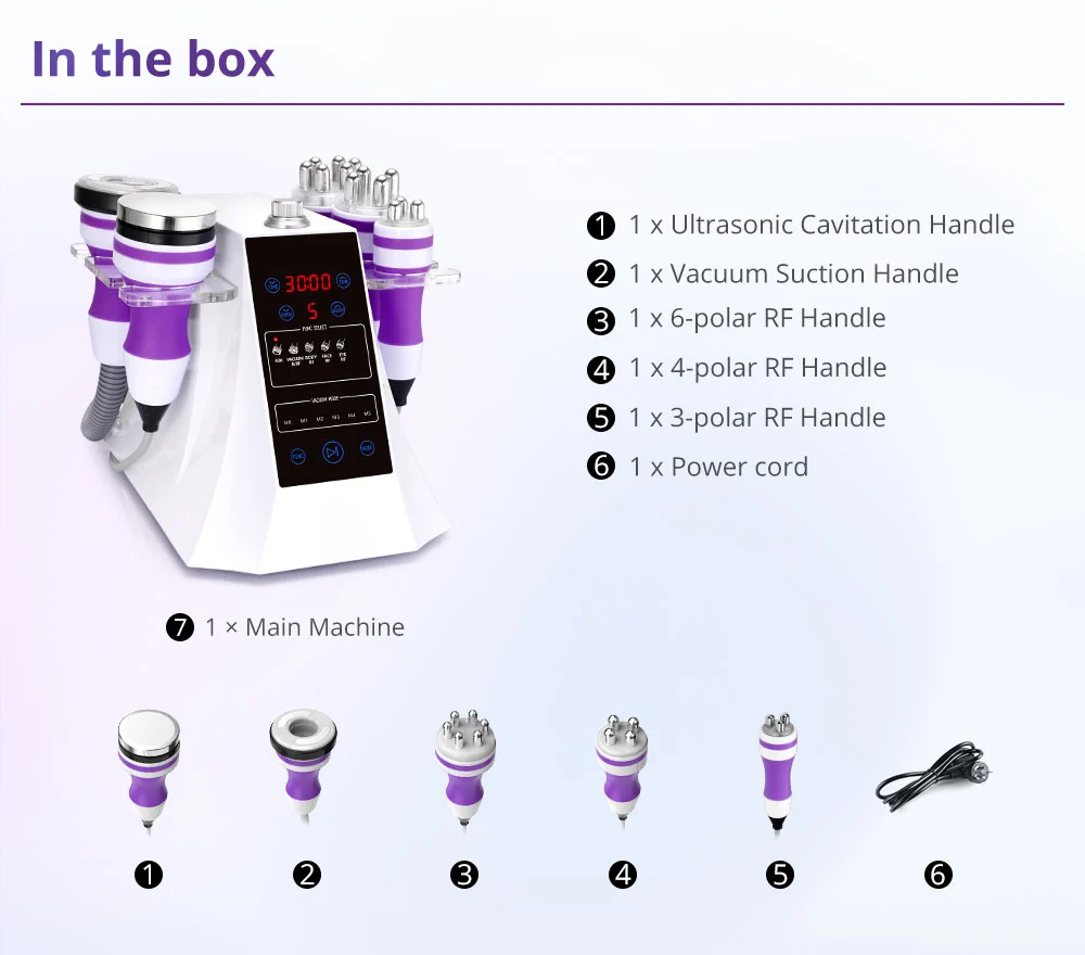 unoisetion cavitation machine 5 in 1 packge